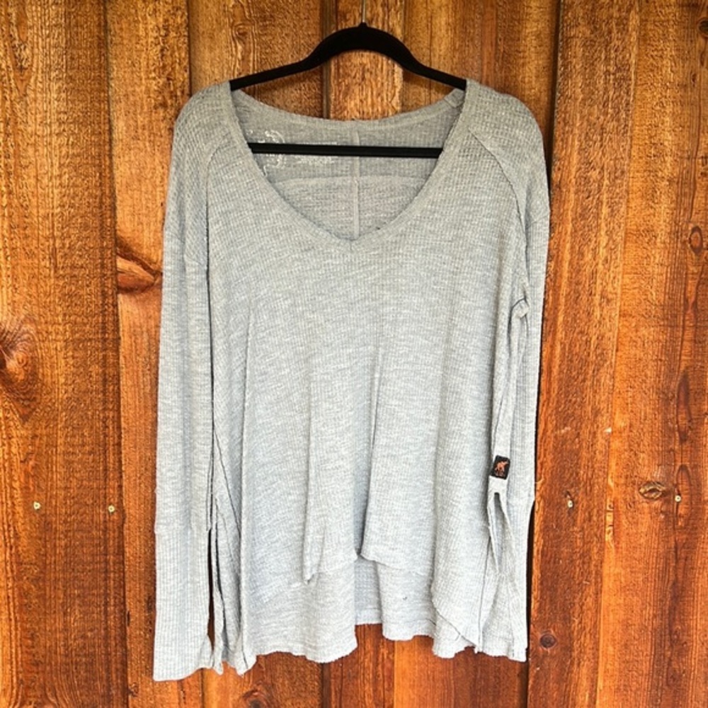 Gray Long Sleeve Top